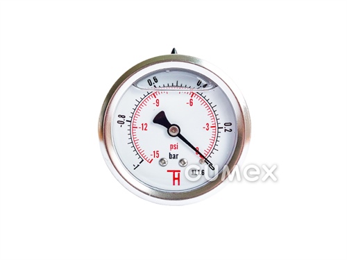 Glyzerin-Manometer mit dem Anschluss hinten, 63mm, Außengewinde G 1/4", 0-400bar, -40°C/+60°C, 